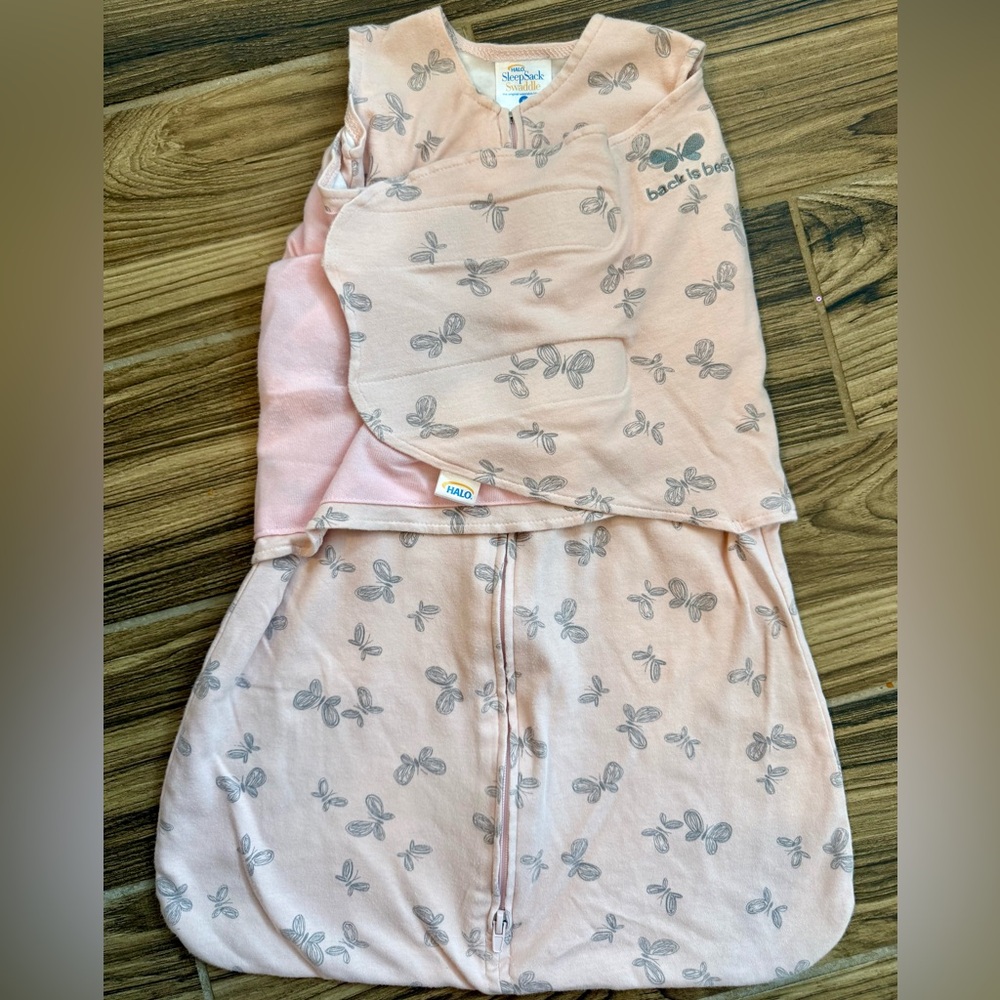 Halo Blush Butterfly Sleep Sack Swaddle Size Small